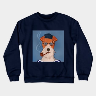 Pipe smoking sailor terrier Crewneck Sweatshirt